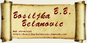 Bosiljka Belanović vizit kartica